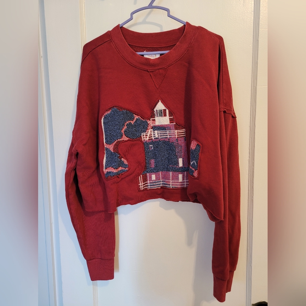 Red Upcycled Women Sweater